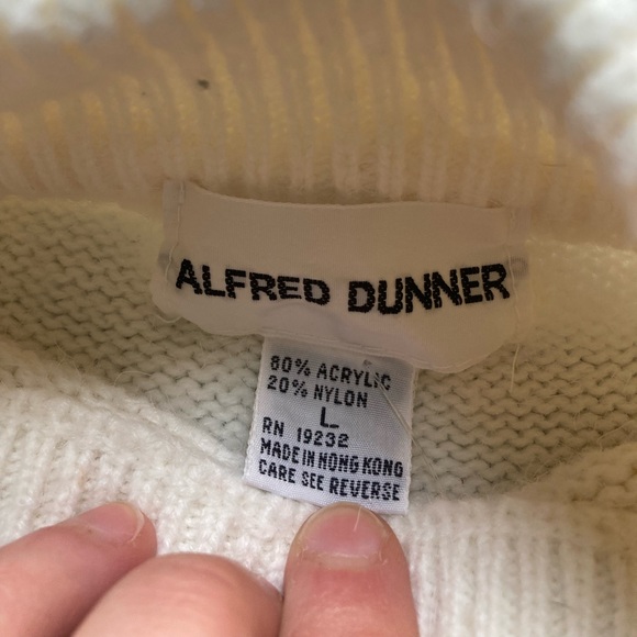 Alfred Dunner Granny Sweater Cream Floral Size Large - Picture 3 of 4